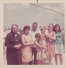 Vintage Photo - 1970s - Local Men Women & Children In Greece Pose Together