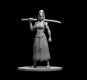 Riesige weibliche Oni Kriegerin 50mm Miniaturen D&D Warhammer Pathfinder AoS - Bild 1 von 1
