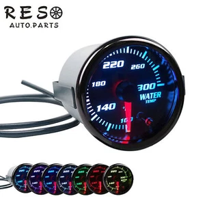 2''52mm Water Temp Gauge Meter W/ 1/8 NPT Temp Sensor 100-300℉ 7 Color LED - Picture 1 of 12