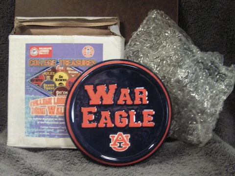 Auburn University; "War Eagle"; 5.25"; Ceramic Plaque; Set of 2; New Cover