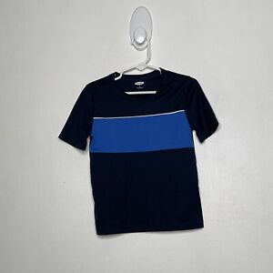 Old Navy Active Wear Shirt Boys Size 4T Short Sleeve Blue Stripe