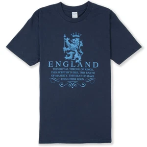 ENGLAND T-SHIRT "THRONE OF KINGS" St George's Day, Sizes up to 4XL, Shakespeare - Picture 1 of 1