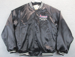 VTG Summit Racing Equipment Jacket XL 93 Snap Up Satin Bomber Made in USA Y2K