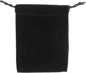 Lot of 12 Gift Pouch Velvet Drawstring Pouches Black 4 x 5 Jewelry Bags - Picture 1 of 3