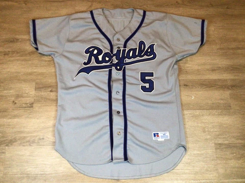 VTG Men’s Kansas City Royals George Brett #5 Sz 46 Authentic Gray Jersey Russell Cover