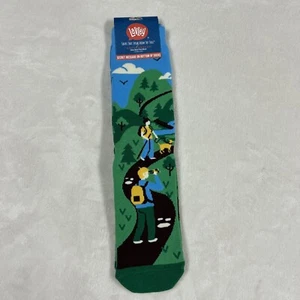 Lavley I’d Rather Be Hiking Crew Socks Adventure Novelty Clothing - Picture 1 of 6