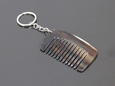 Ox Horn Keychain Comb Brown Hair Beard Mustache Barber Styling Greaser USA NEW - Image 1 of 2