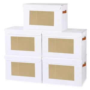 Storage boxes, Blanket Baskets for Shelves with Lids, Fabric Cubes with Handl... - Bild 1 von 7