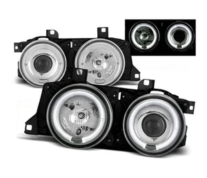 Headlights for BMW E32 E34 Angel Eyes Chrome LHD - Picture 1 of 1