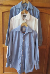 Three Mens Long Sleeved Cotton Shirts Size 15.5" Daks, M&S, Hawes & Curtis - Picture 1 of 24