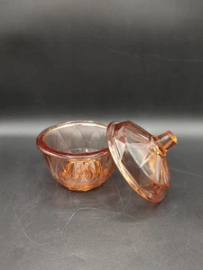 Ancien sucrier, Bonbonnière, Verre rose, Années 50, Vintage - Picture 1 of 12