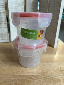 (#119).  2 Snapware Plastic Food Container 2.5" HIGH & LID 3.25" 0.5 Cup SEALED - Picture 1 of 4