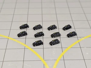 10x LONDON TAXI BLACK CABS GSE Airport Car Vehicles 1:500 Scale Scenery - Picture 1 of 5
