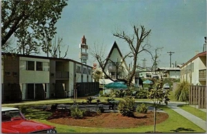 Postal vintage de los años 60 de MEDFORD, Oregon HYATT LODGE MOTEL/cromo sin usar - Imagen 1 de 2