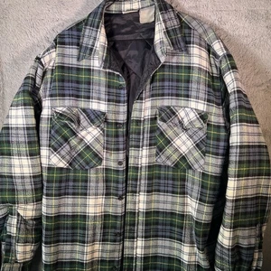 De Colección Field & Stream Para Hombres XXL Verde Forrado a Cuadros Abrigo Chaqueta Ropa de Trabajo Manga Larga - Imagen 1 de 8