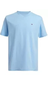Tommy Hilfiger Little Boys Size 7 Fashion Flag V-Neck Short Sleeve Tee Blue 179 - Picture 1 of 5