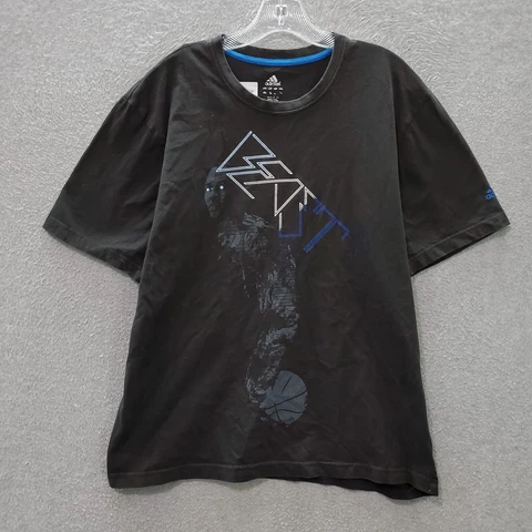 Orlando Magic Men T-Shirt Large Black Adidas Logo Beast Dwight Howard 12 Tee Cover