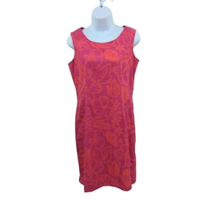 Vintage Casual Corner Dress Womens 8 Pink Resort 90s Retro Vacation 100% Cotton - Picture 1 of 12