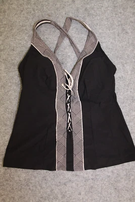 TANKINI OBERTEIL TOP GRÖSSE 40 B SCHWARZ BEIGE MIT ZIERSCHNÜRUNG SUNFLAIR - Bild 1 von 2