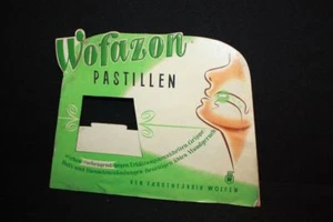 Wofazon PASTILLEN - Pappschild Reklameschild VEB Farbenfabrik Wolfen - D um 1950 - Bild 1 von 2