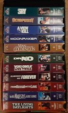 11 James Bond 007 VHS Tapes. Classic Films with Connery, Dalton.Lazenby, & Moore