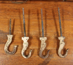 Ancien ANCIEN crochet de plafond vintage lot de 4, pour plantes, cages à oiseaux, lampes à pétrole... - Photo 1/5