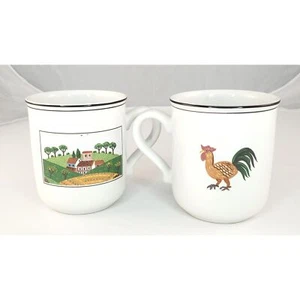 Villeroy & Boch Mug 3 5/8" "DESIGN NAIF" Pattern #6 Countryside Rooster Farm - Picture 1 of 9