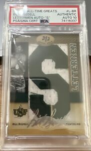 PSA 10 Bill Russell All Time Greats Letterman Card”S” 3/3 Autograph Upper Deck.