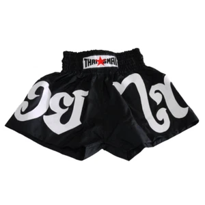 THAISMAI MuayThai Black Shorts MMA Boxing Fight Lightweight Nylon Classic Trunks - Picture 1 of 3