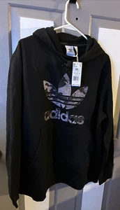 Adidas Originals Trefoil Graphics Camo Infill Hoodie Fleece Mens Black 2XL NWT - Picture 1 of 8
