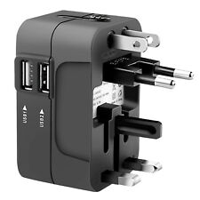 100V-250V 2A 2 USB  Charger International Universal World Travel Adapter Plug