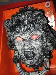 Spooky Village Halloween Anaconda Door Knocker Sound Activated - Talks - NEW! - Picture 1 of 3