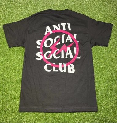 Camiseta Anti Social Club Fragmento Rosa Perno Negra Talla M Foto 1 de 4