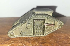 HTF Antique A.C. Williams Toy cast iron WW1 U.S. Tank Bank 1918 - Picture 1 of 6