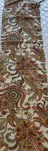 Pottery Barn Table Runner Felicity Paisley 18” x 108” Cotton Red Green Rust Gold - Picture 1 of 3