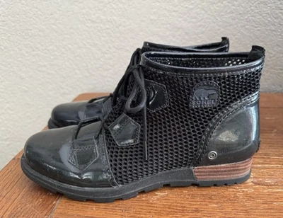 BOTA SOREL MAJOR MALLA ENCAJE Negra. Charol W Talla 9 Goth Alter Gorpcore Foto 1 de 4