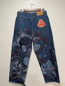 Palace Susanoo Indigo Wash Denim P90 Jean Size 30 Brand New Fw25 Baggy Fit - Picture 1 of 6