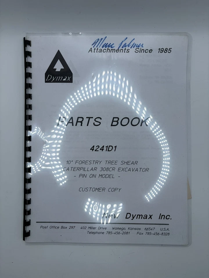Dymax 4241D1 10" cizalla de árbol forestal oruga 308CR excavadora piezas libro cust Foto 1 de 1