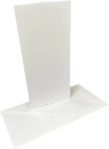 Tarjetas y sobres DL pliegados en blanco lisos 250 g/m² - Paquete de 50 - Imagen 1 de 3