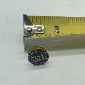 Vintage Masonic KILWINNING 311 A.F. & A.M. 311 Pin Lapel Blue Brass Circle - Picture 1 of 5