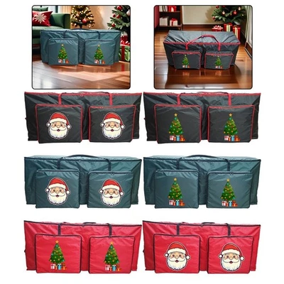 48 Inch Christmas Tree Storage Bag with Two Pouches Zipper and Handles - Image 1 of 4