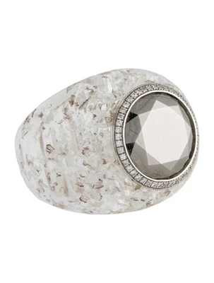 Chopard Rhodium-Plated 18K White Gold diamond  resin ring Foto 1 de 4