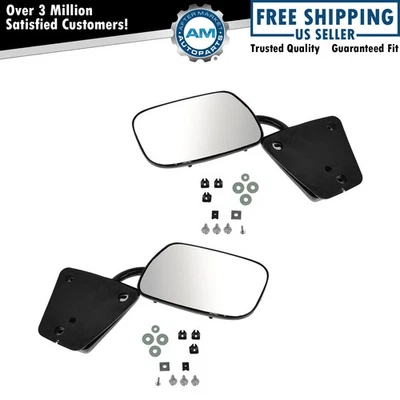Espelho manual preto 3 parafusos de montagem LH motorista destro passageiro par para Chevy GMC - Imagem 1 de 4