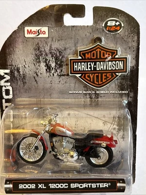 Harley-Davidson 2002 XL 1200C Sportsrer Cycle Custom fundido a presión escala 1:24 Maisto Foto 1 de 2