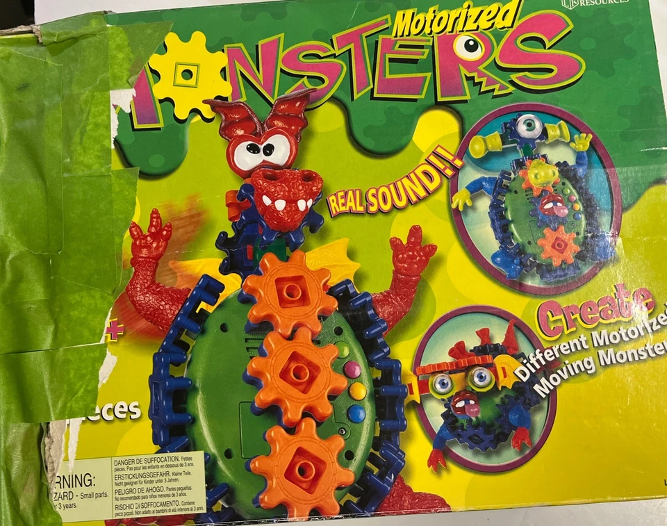 Engranajes! Engranajes! Engranajes! Juego Monstruos Motorizados Vástago de Sonido Juguete Teach Vintage LER9201 Foto 1 de 2
