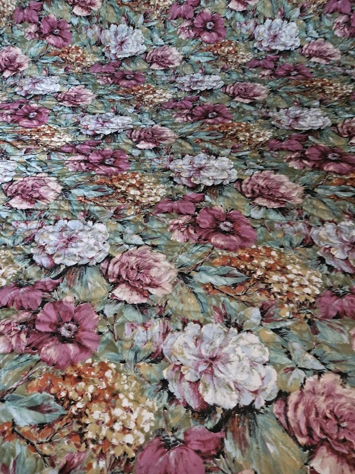 VTG Springmaid Full Size Flowers Print Polyester Bedspread/Coverlet 102 X 94"W - Image 1 of 4