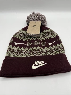 Chapéu Bobble Nike Peak Fair Isle Holiday Beanie Tamanho Único Adultos Unissex HF0188-652 - Imagem 1 de 4