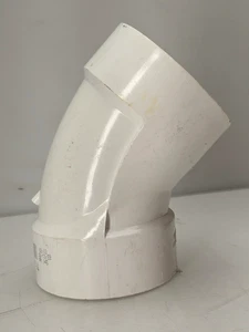 Charlotte Pipe Schedule 40 4 in. Hub PVC 45 Degree Elbow Hub x Hub Elbow White - Picture 1 of 9