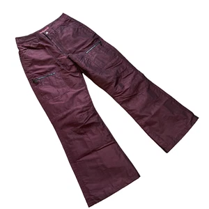Nevada Burgundy Iridescent Ski Snowboard Pants Nylon Shell Lined Vtg Y2K Medium - Picture 1 of 6