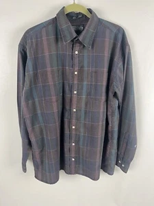 Vintage Members Only Shirt Mens XLT Multicolor Plaid Button Up Pockets Retro - Picture 1 of 4